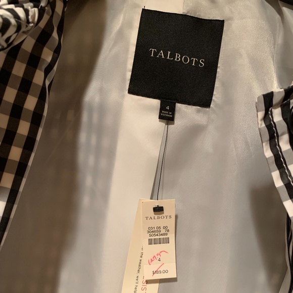 Talbots Black and White check raincoat - Picture 2 of 5